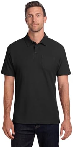 Port Authority Tall Core Classic Pique Polo Shirt Deep Black at